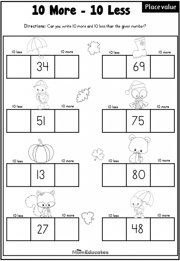 10 More 10 Less Worksheets
